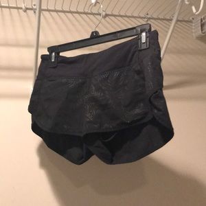 Black lululemon running shorts